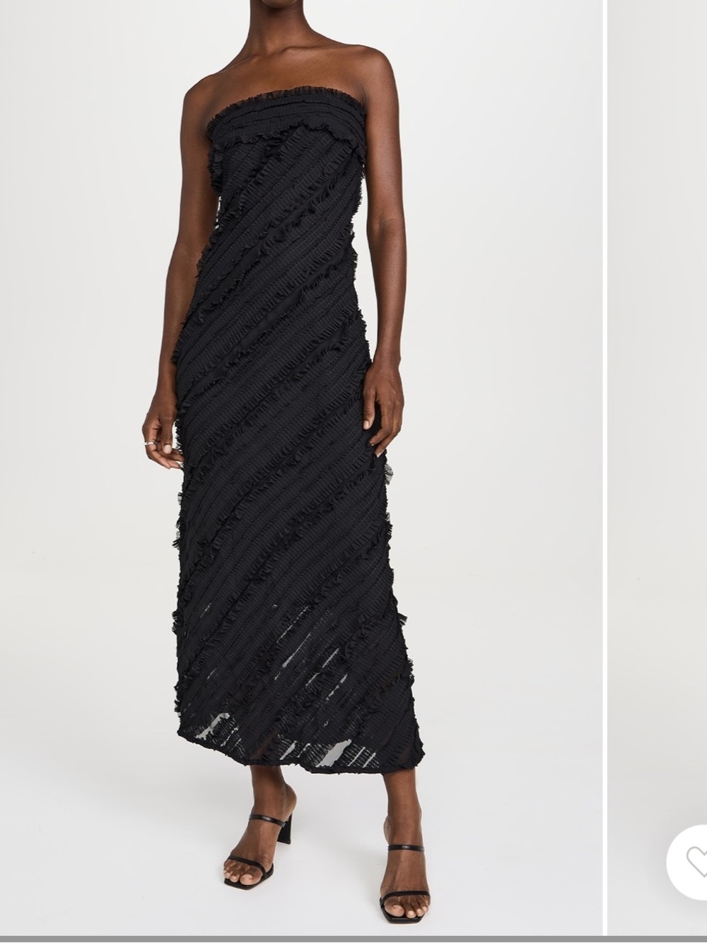 Endless Rose Black Strapless Ruffle-Texture Maxi Dress